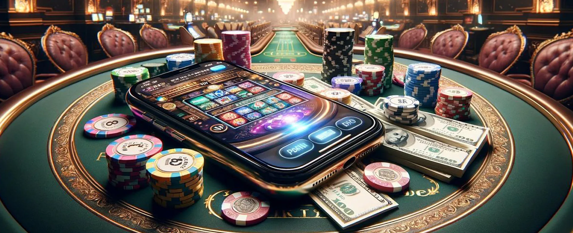 Dynamic casino background with lights